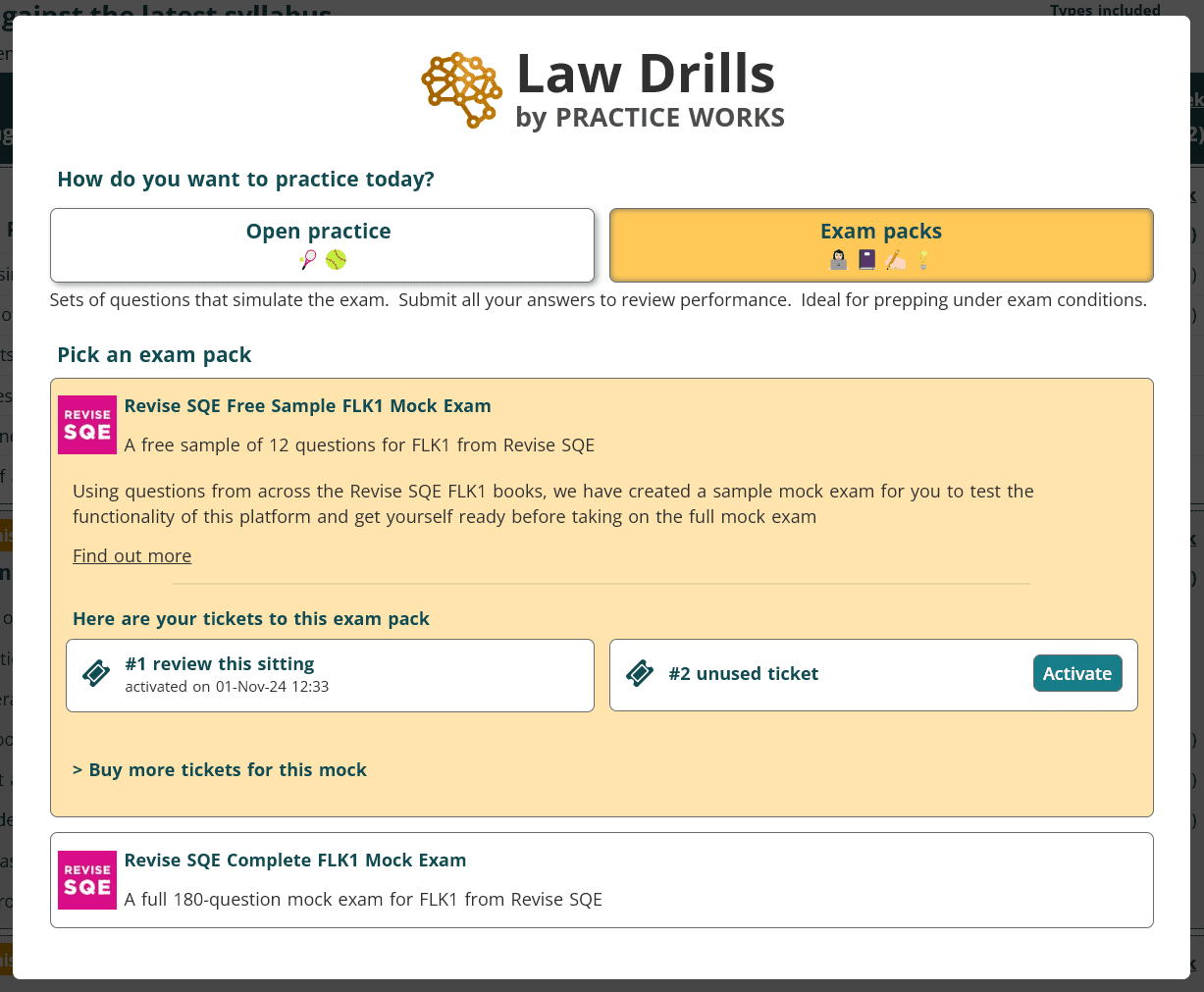 Law Drills app integration showing mock exam results feeding into personalised practice